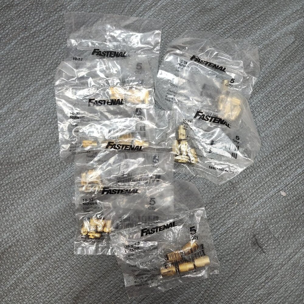 NEW Fastenal Nutsert Lot of 7 Sealed Bags Multiple Sizes Hardware